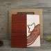 Wooden Invitation Card Half Fold Invitation Pink Wedding Card Customized